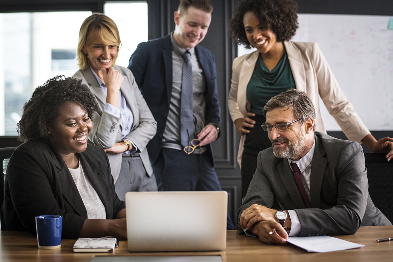 Business people in a video call meeting